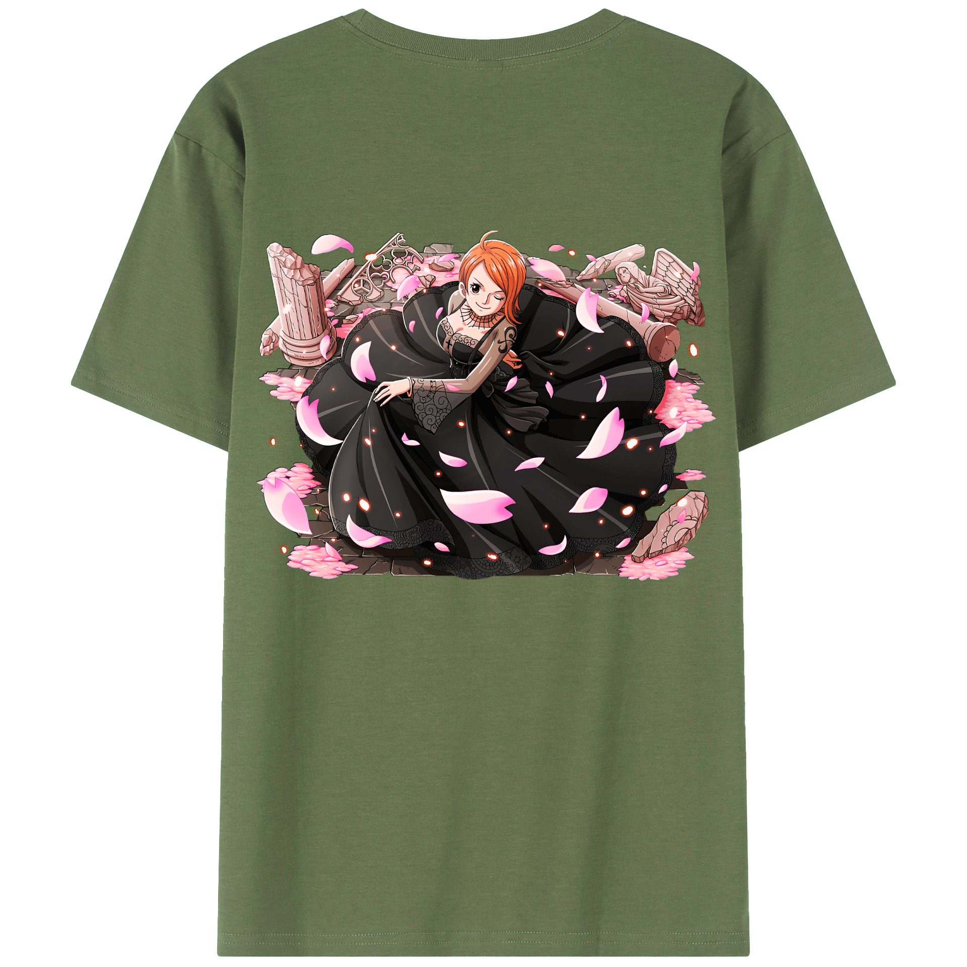 （画像用） ワンピース ナミ ONE PIECE Nami 綿100％ メンズ半袖Tシャツ（バックプリント） 通気性